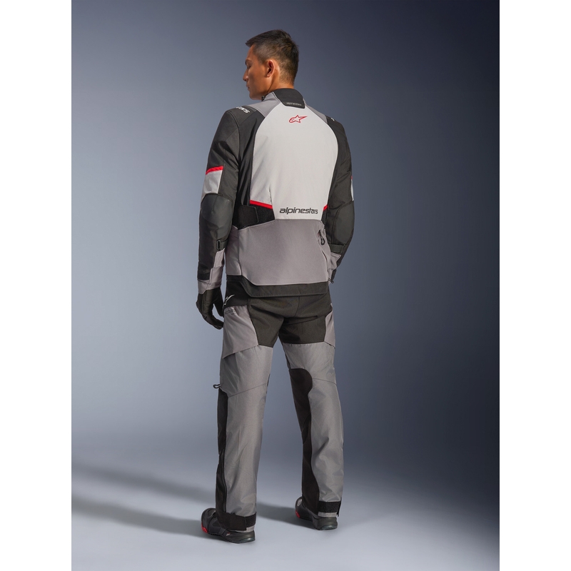 Giacca da moto Alpinestars Andes V4 Drystar Grigio scuro-Grigio chiaro-Nero-Rosso
