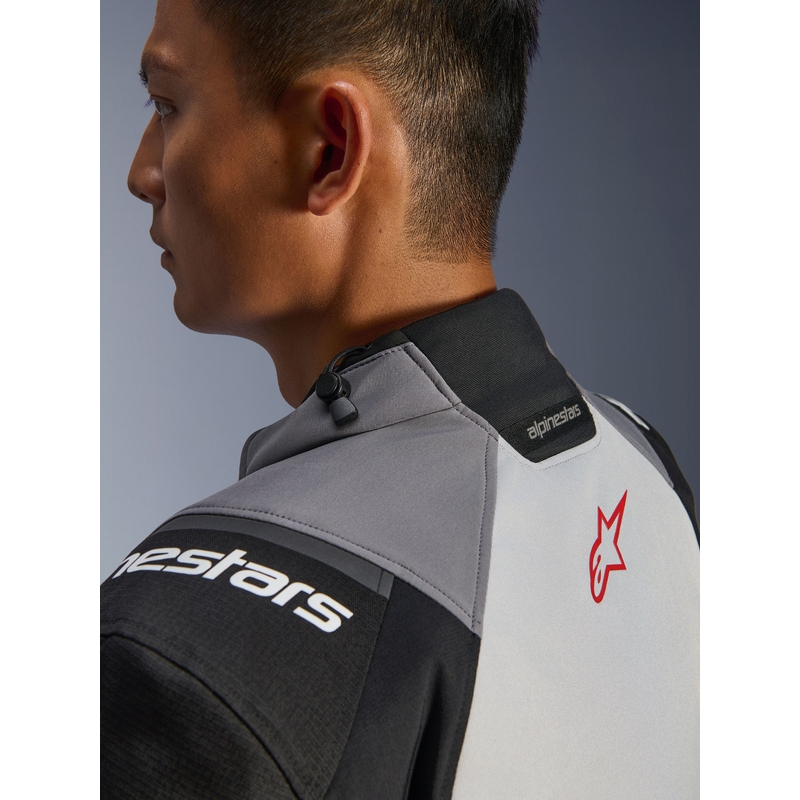 Giacca da moto Alpinestars Andes V4 Drystar Grigio scuro-Grigio chiaro-Nero-Rosso
