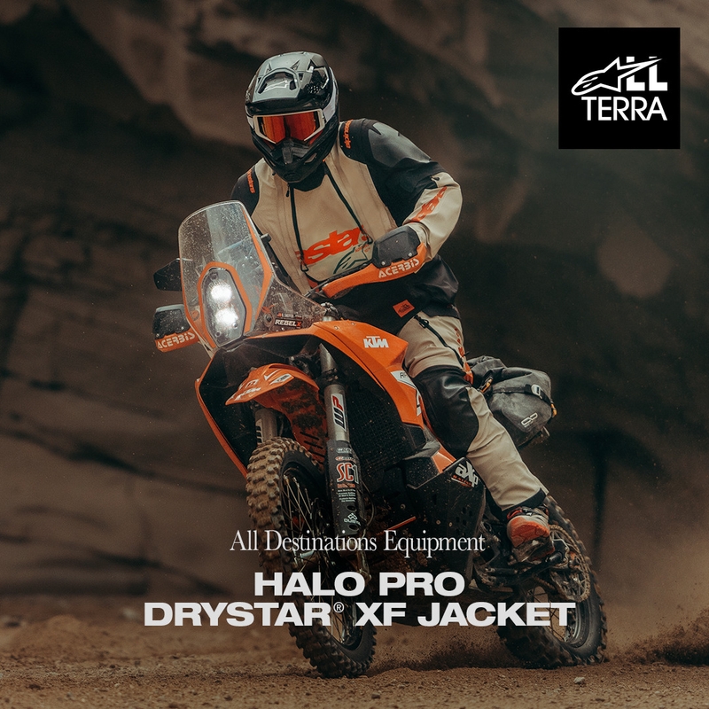 Giacca da moto Alpinestars Halo PRO Drystar XF Crema-Nero-Rosso