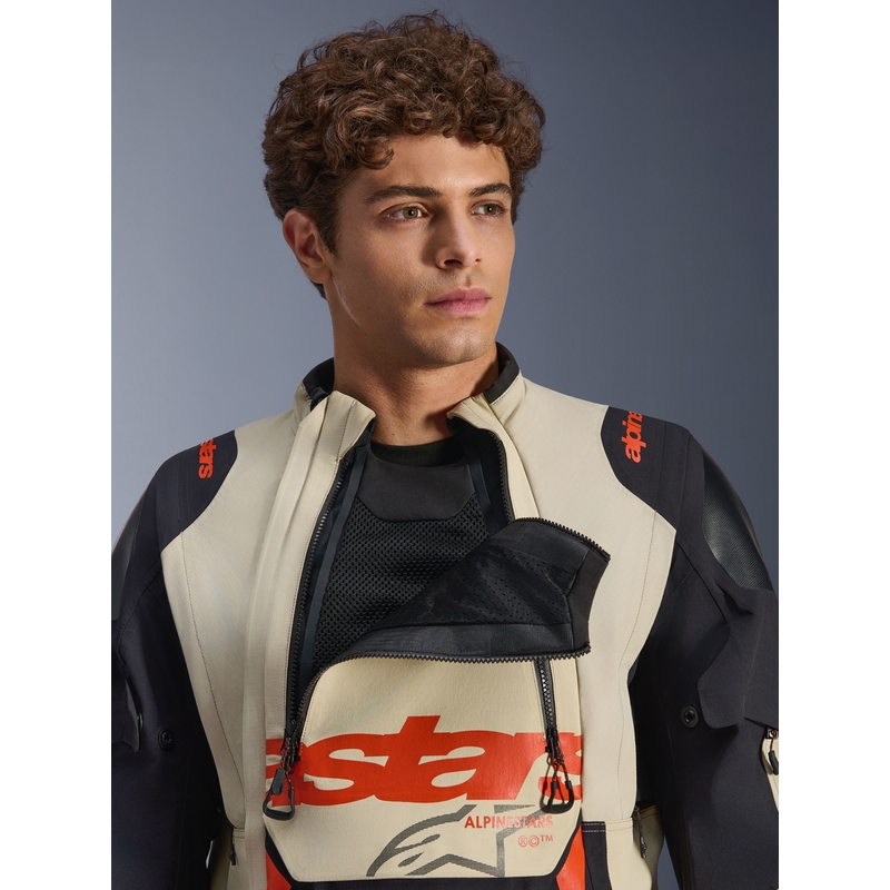 Giacca da moto Alpinestars Halo PRO Drystar XF Crema-Nero-Rosso