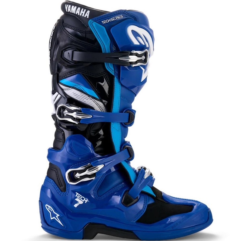 Stivali da motocross Alpinestars TECH 7 YAMAHA collezione blu-bianco-nero