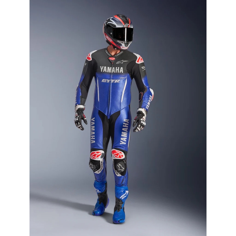 Tuta da moto in pelle intera Alpinestars GP-R7 YAMAHA GYTR TECH-AIR compatibile con la collezione blu-nero-bianco-rosso