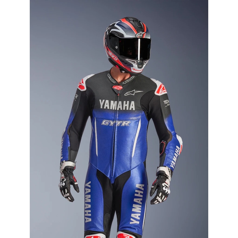 Tuta da moto in pelle intera Alpinestars GP-R7 YAMAHA GYTR TECH-AIR compatibile con la collezione blu-nero-bianco-rosso
