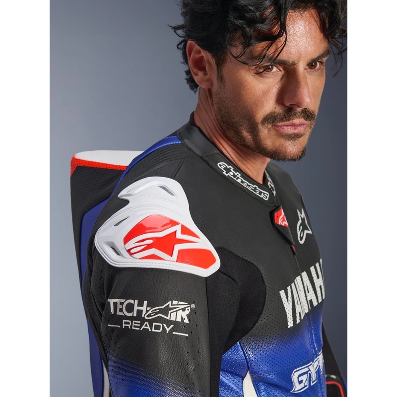 Tuta da moto in pelle intera Alpinestars GP-R7 YAMAHA GYTR TECH-AIR compatibile con la collezione blu-nero-bianco-rosso
