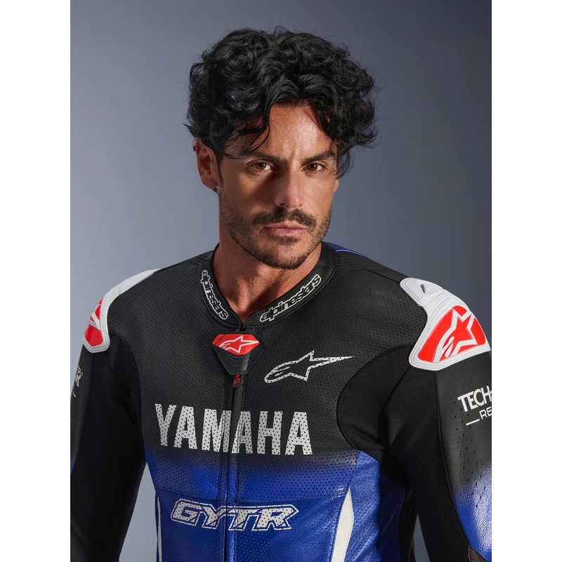 Tuta da moto in pelle intera Alpinestars GP-R7 YAMAHA GYTR TECH-AIR compatibile con la collezione blu-nero-bianco-rosso