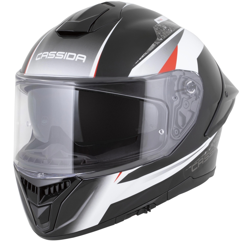 Casco integrale da moto Cassida Integral GTS 2.1 Mega nero-bianco-rosso