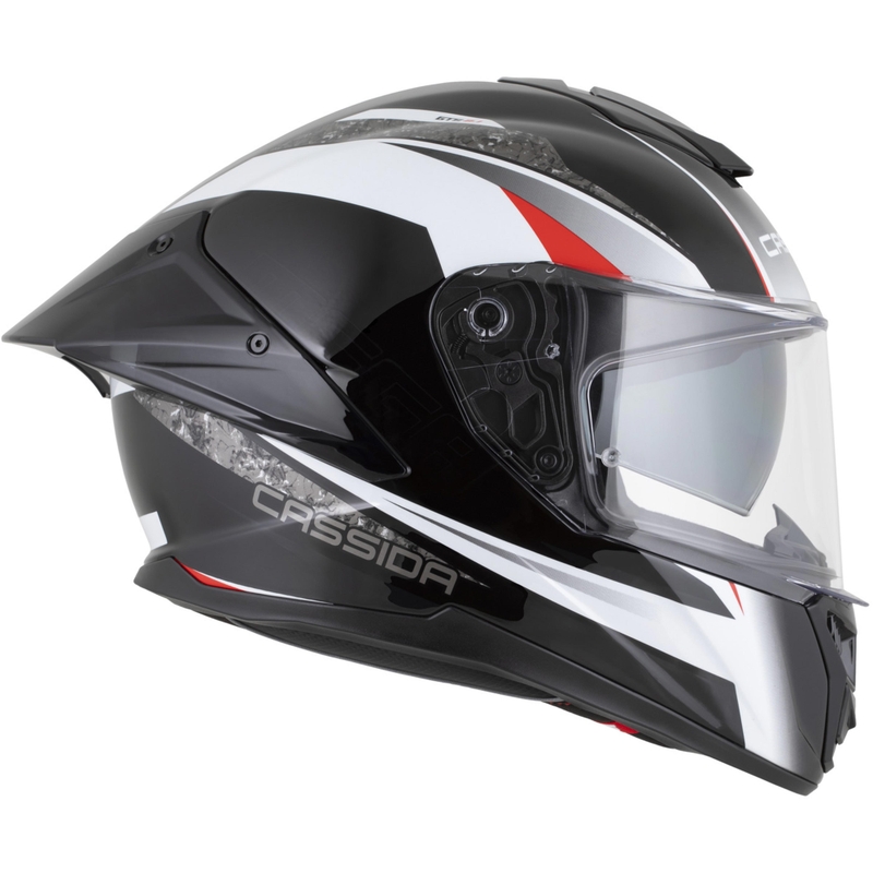 Casco integrale da moto Cassida Integral GTS 2.1 Mega nero-bianco-rosso