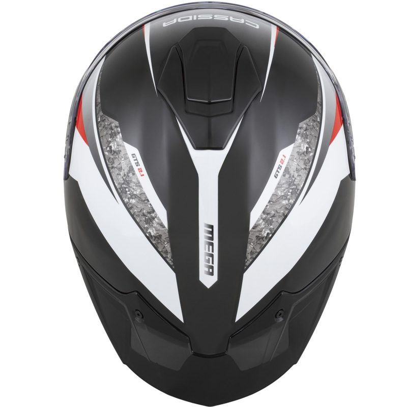 Casco integrale da moto Cassida Integral GTS 2.1 Mega nero-bianco-rosso
