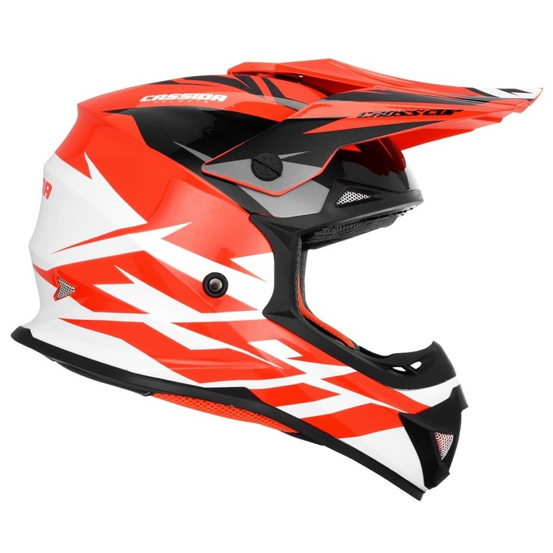 Cassida Cross Cup Two Casco da motocross nero-bianco-grigio-arancio fluo