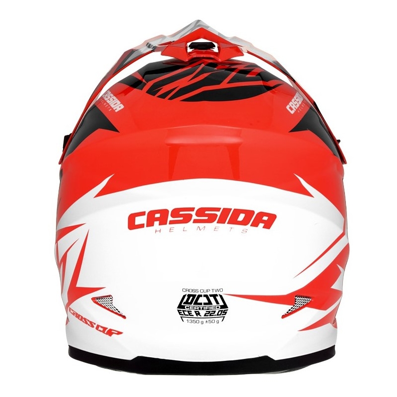 Cassida Cross Cup Two Casco da motocross nero-bianco-grigio-arancio fluo