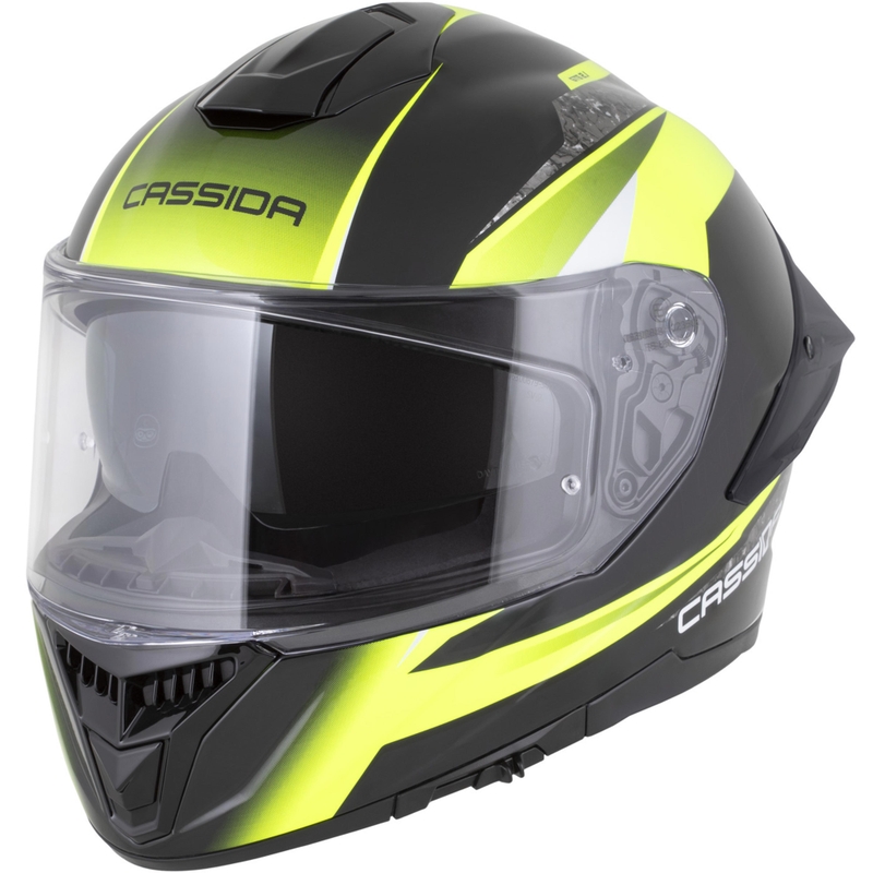 Casco integrale da moto Cassida Integral GTS 2.1 Mega nero-giallo fluo-bianco