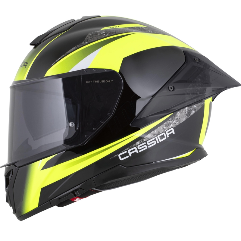 Casco integrale da moto Cassida Integral GTS 2.1 Mega nero-giallo fluo-bianco