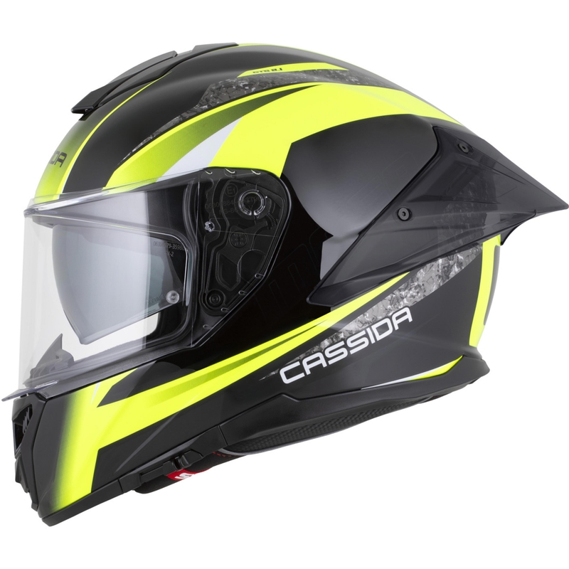 Casco integrale da moto Cassida Integral GTS 2.1 Mega nero-giallo fluo-bianco