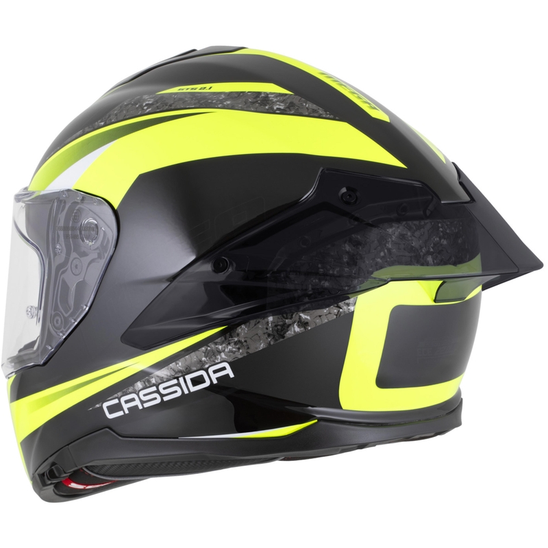 Casco integrale da moto Cassida Integral GTS 2.1 Mega nero-giallo fluo-bianco