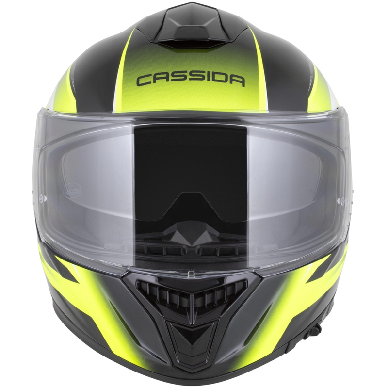 Casco integrale da moto Cassida Integral GTS 2.1 Mega nero-giallo fluo-bianco