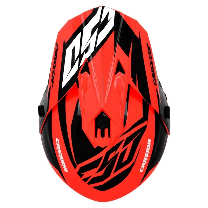 Cassida Cross Cup Two Casco da motocross nero-bianco-grigio-arancio fluo