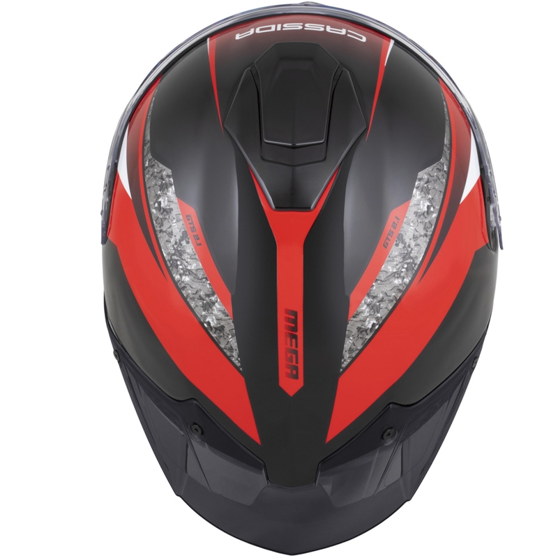 Casco integrale da moto Cassida Integral GTS 2.1 Mega nero-rosso-bianco