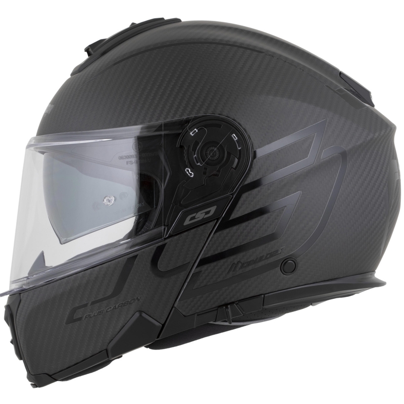 Casco moto modulare Cassida Modulo 2.1 Plus Carbon BlackOut nero opaco