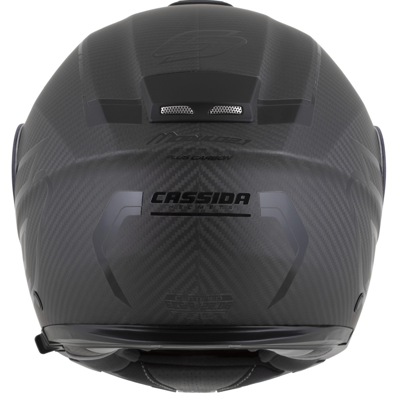 Casco moto modulare Cassida Modulo 2.1 Plus Carbon BlackOut nero opaco