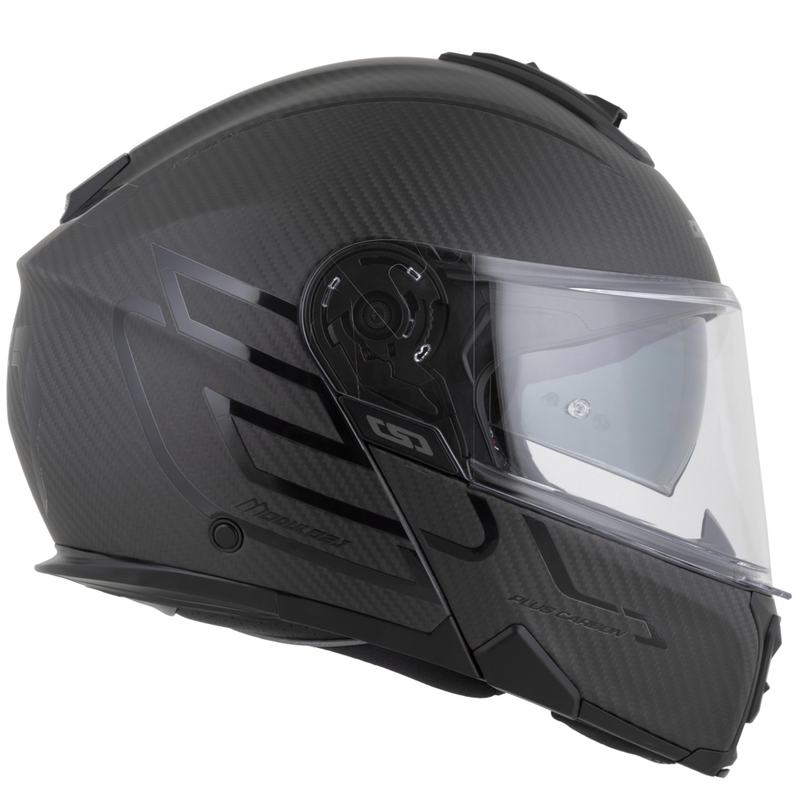 Casco moto modulare Cassida Modulo 2.1 Plus Carbon BlackOut nero opaco