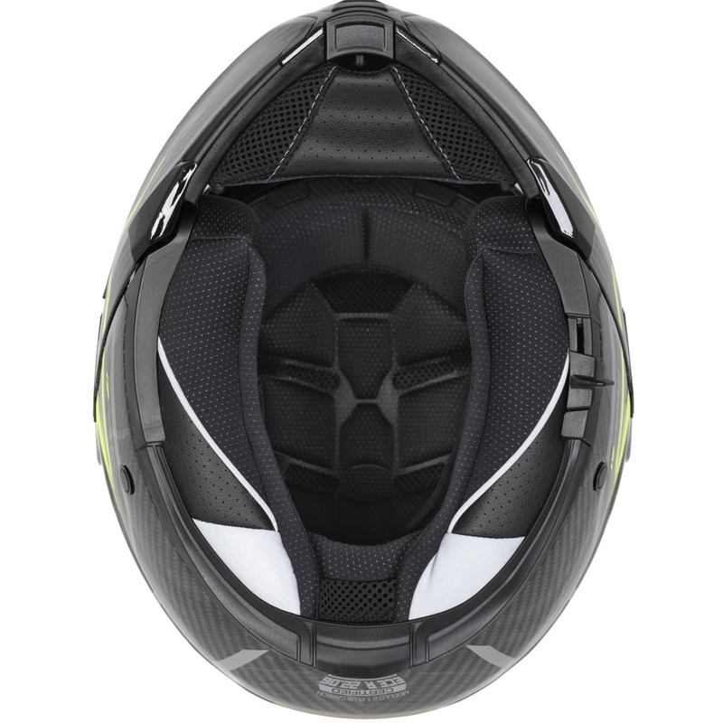 Casco da moto modulare Cassida Modulo 2.1 Plus Carbon BlackOut nero opaco-rosso metallizzato-argento riflettente-nero