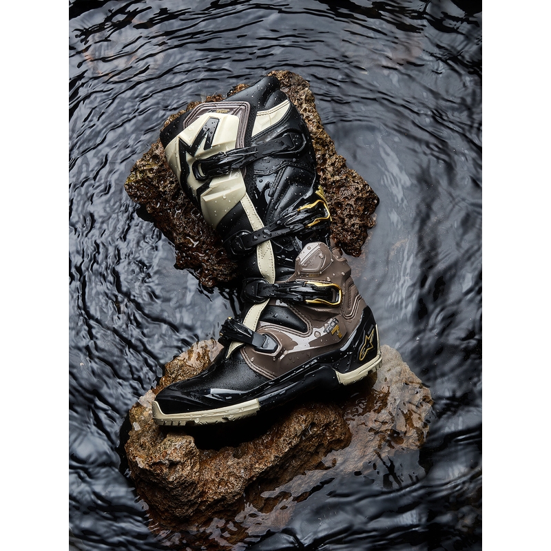 Stivali da moto Alpinestars TECH 7 Enduro Drystar Nero-Grigio scuro-Oro