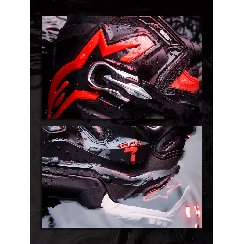 Stivali da moto Alpinestars TECH 7 Enduro Drystar nero-rosso fluo-bianco