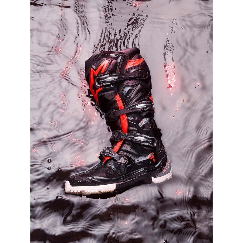 Stivali da moto Alpinestars TECH 7 Enduro Drystar nero-rosso fluo-bianco