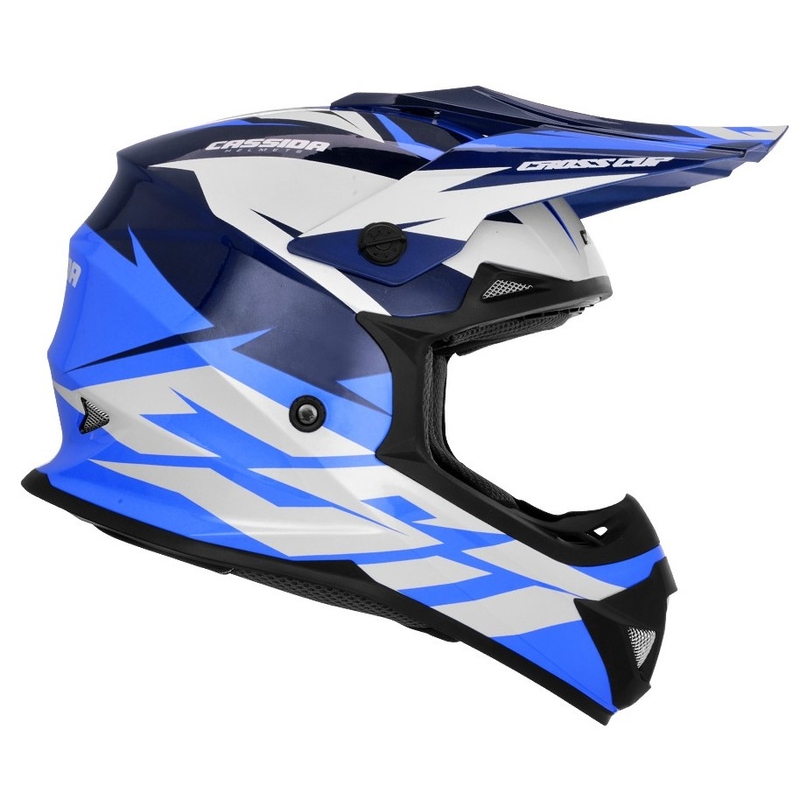 Casco cross Cassida Cross Cup Two nero-bianco-blu