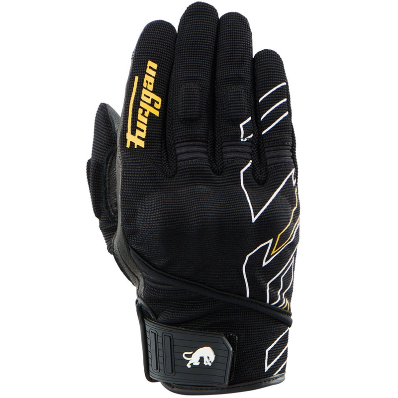 Guanti da moto da donna Furygan Jet Neon D3O® Evo neri e oro