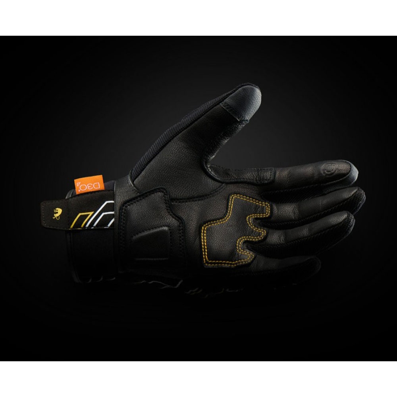 Guanti da moto da donna Furygan Jet Neon D3O® Evo neri e oro