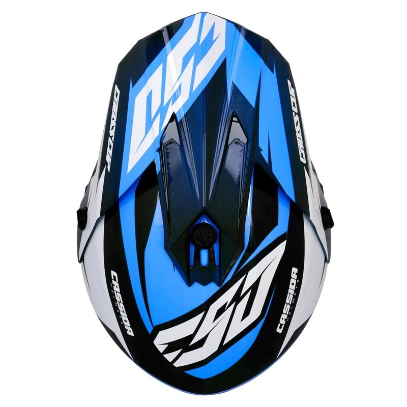 Casco cross Cassida Cross Cup Two nero-bianco-blu