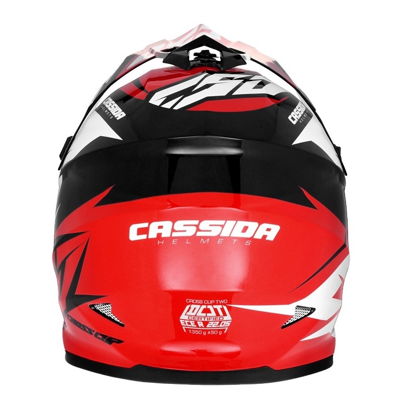 Casco cross Cassida Cross Cup Two nero-bianco-rosso