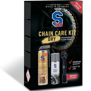 Kit per la cura della catena con lubrificante trasparente S100 Chain Care Kit (Dry Lube)