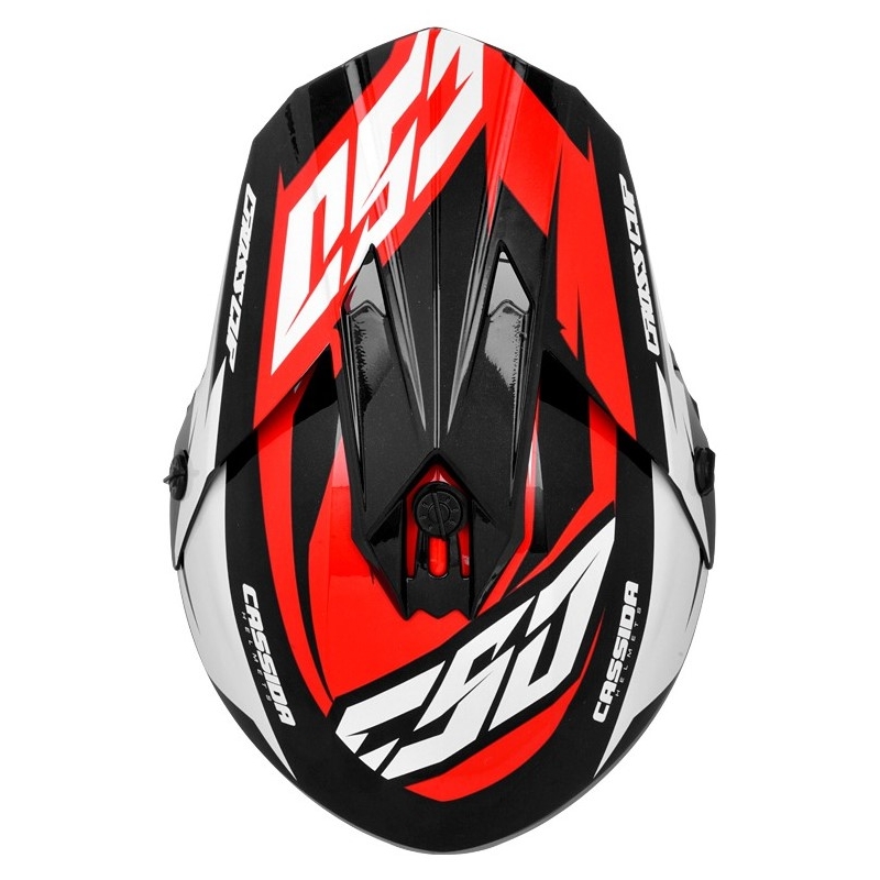 Casco cross Cassida Cross Cup Two nero-bianco-rosso