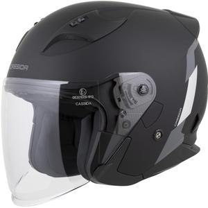 Casco da moto aperto Cassida Reflex 2.0 Safety Nero opaco-Grigio-Argento riflettente