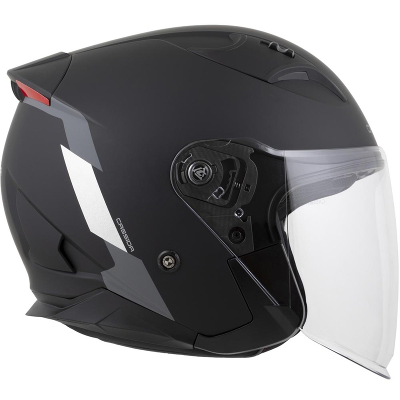 Casco da moto aperto Cassida Reflex 2.0 Safety Nero opaco-Grigio-Argento riflettente