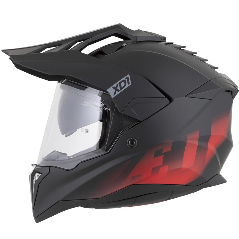 Casco da moto enduro ZED XD1 nero opaco-rosso