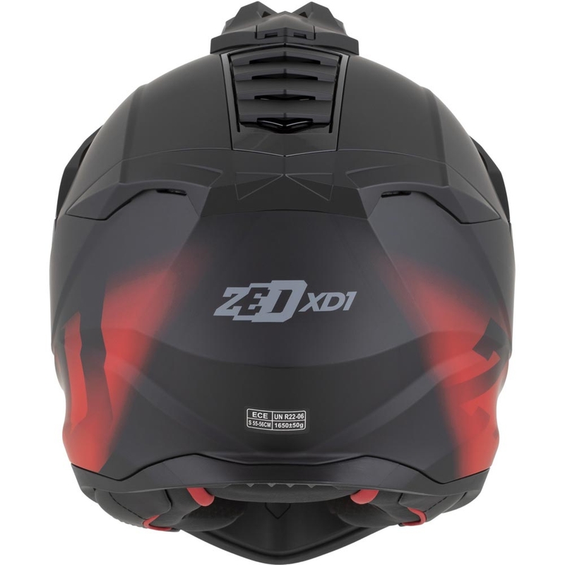 Casco da moto enduro ZED XD1 nero opaco-rosso