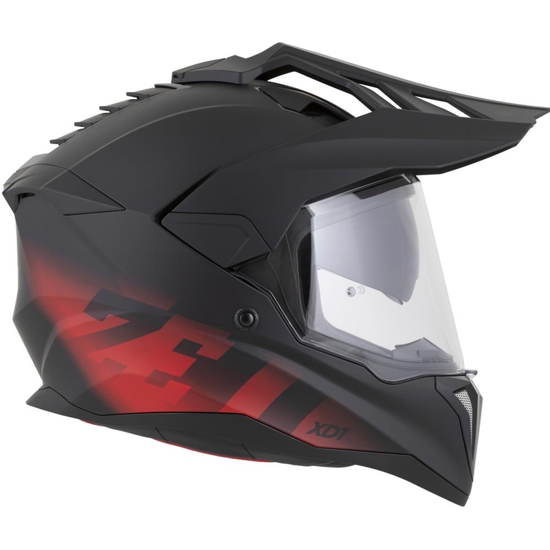 Casco da moto enduro ZED XD1 nero opaco-rosso
