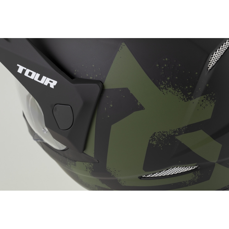 Casco da moto enduro Cassida Tour 2.0 Crew nero opaco-verde scuro
