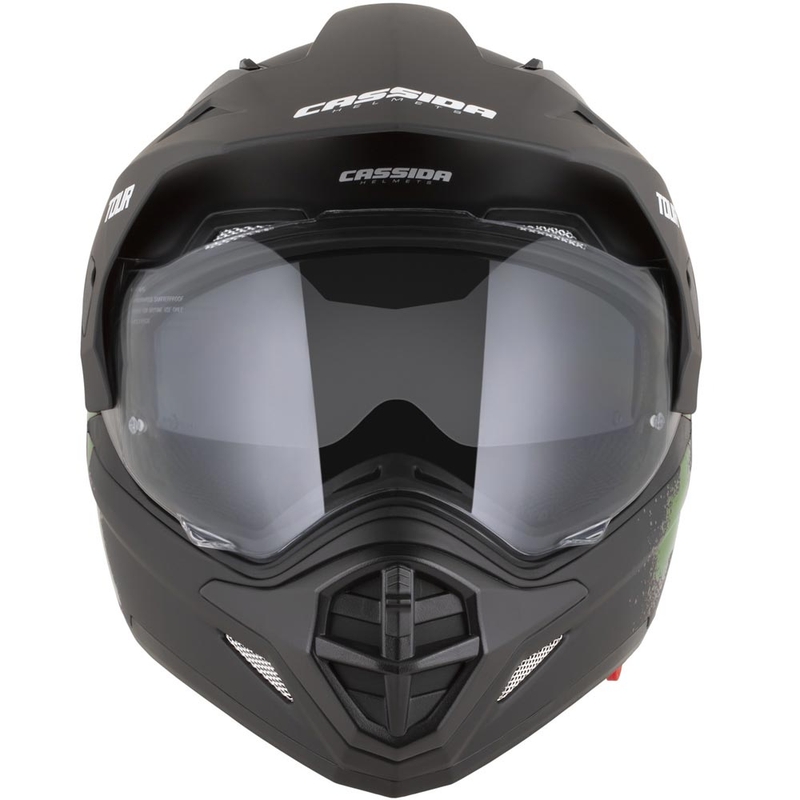 Casco da moto enduro Cassida Tour 2.0 Crew nero opaco-verde scuro