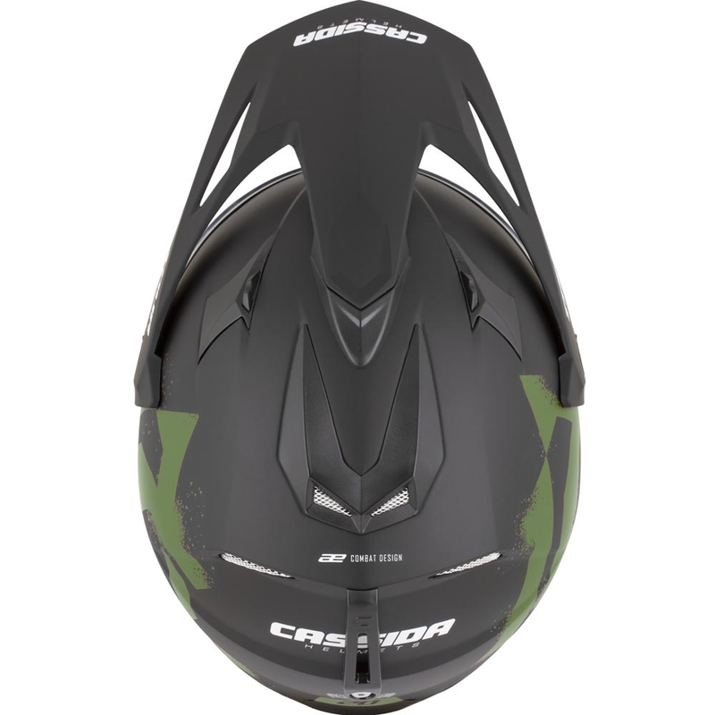Casco da moto enduro Cassida Tour 2.0 Crew nero opaco-verde scuro