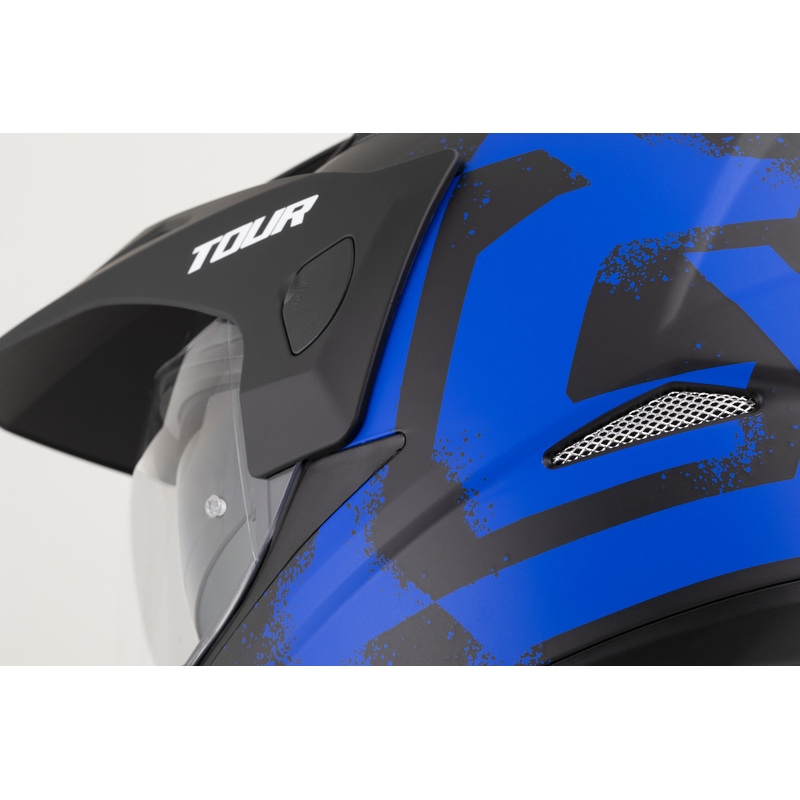 Casco da moto enduro Cassida Tour 2.0 Crew nero opaco-blu