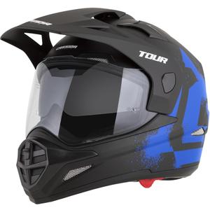 Casco da moto enduro Cassida Tour 2.0 Crew nero opaco-blu
