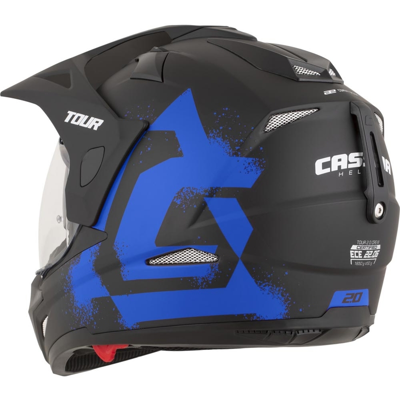 Casco da moto enduro Cassida Tour 2.0 Crew nero opaco-blu