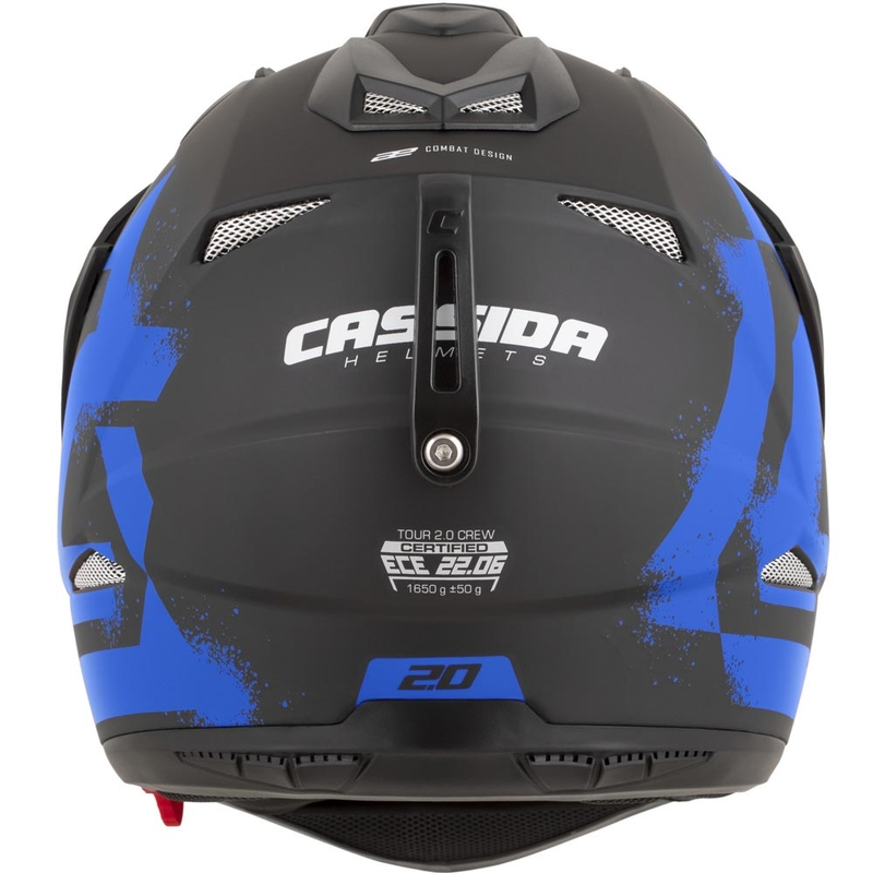 Casco da moto enduro Cassida Tour 2.0 Crew nero opaco-blu
