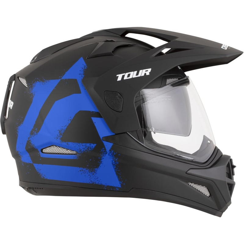 Casco da moto enduro Cassida Tour 2.0 Crew nero opaco-blu