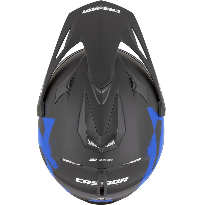 Casco da moto enduro Cassida Tour 2.0 Crew nero opaco-blu