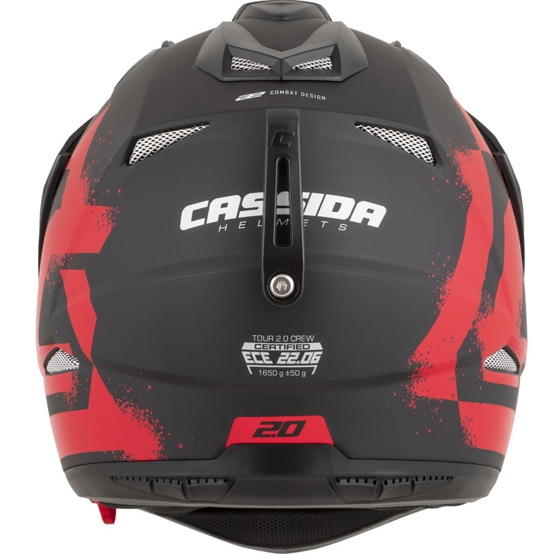 Casco da moto enduro Cassida Tour 2.0 Crew nero opaco-rosso